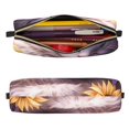 thumbnail image 2 of Balery Warm Sunflower Sleeping Cat Estuche de Lápices de Cuero Impreso, Estuche para Suministros de Arte, Estuche de Lápices con Cremallera, Estuche de Almacenamiento de Papelería, 2 of 7