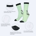 thumbnail image 3 of Four Seasons Universal Socks - 2 Pairs of Unisex Trendy Socks with Whimsical Mushroom and Grass Pattern in Light Green and Black, 3 of 5