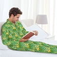 thumbnail image 5 of Bingfone Men's Pajama Set 2 Piece Loungewear PJs, Long Sleeve with Pajama Pants-Cartoon Frog And Lotus Leaf, 5 of 7