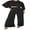 Black, variant on Women Fall Pants Outfits Solid Color Crew Neck Long Sleeve Loose T-Shirts Tops Wide-Leg Pants 2 Pieces Clothes Set