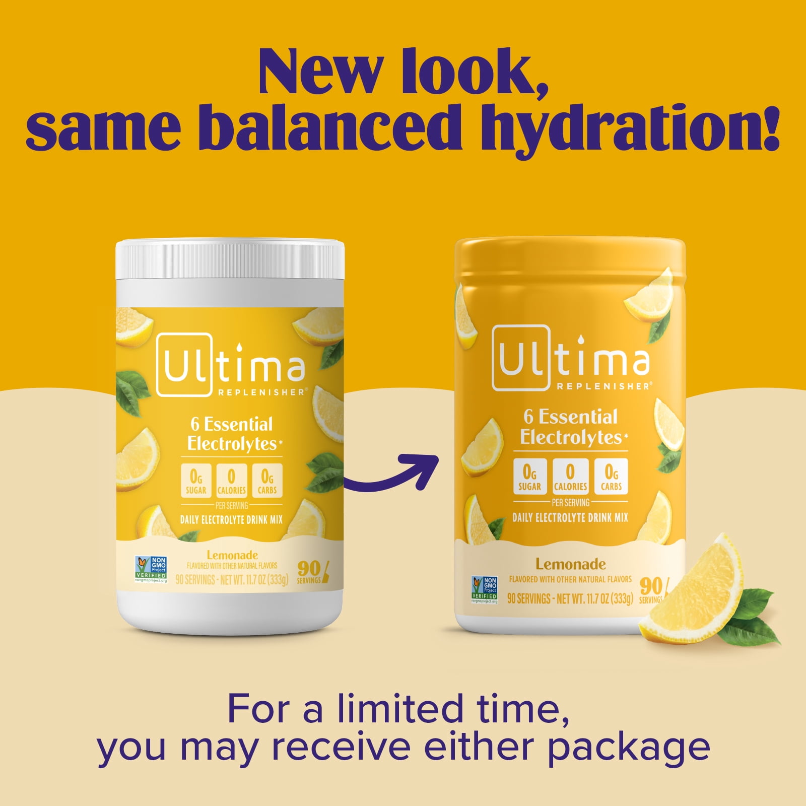 Ultima Replenisher Hydration Electrolyte Powder Drink Mix, Keto, Sugar-Free Lemonade, 90 Servings