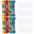 thumbnail image 6 of 210 Yards 24 Skeins Colorful Cross Stitch Floss Embroidery Threads Polyester Friendship Yarn Rainbow 6 Ply Embroidered String, 6 of 9