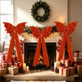 thumbnail image 4 of Extra-Large Christmas Bow Decoration – 45.28 Inch Oversized Cloth Bow for Tree Top, Porch, Window, Party Decor, 4 of 6