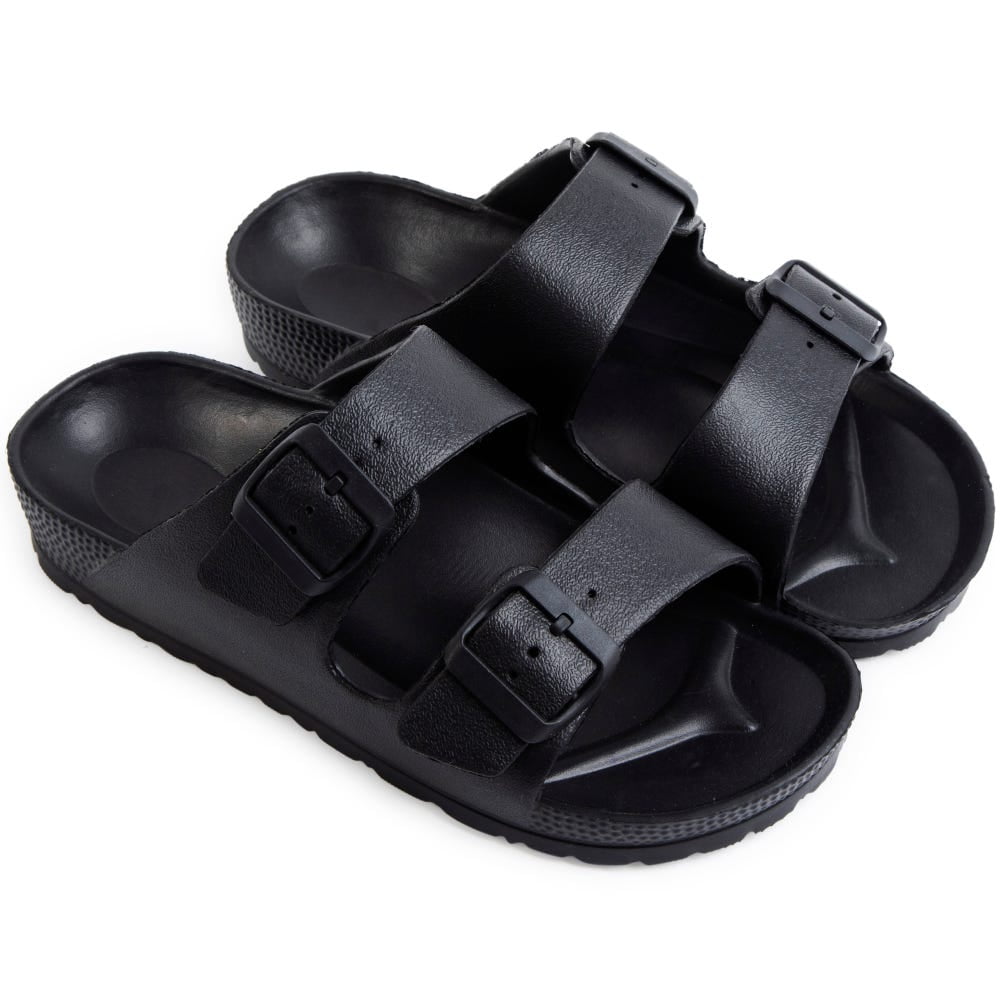 Ladies Eva Double Strap Sandals Black Walmart Canada