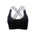 thumbnail image 3 of Mujer Yoga Fitness Stretch Entrenamiento Camiseta sin mangas Sin costuras Racerback Acolchado Sujetador deportivo (Gris M), 3 of 4