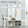 thumbnail image 4 of HOMCOM Hall Tree Shoe Storage Rack Bench for Hallway Corner White, 4 of 10