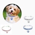 thumbnail image 4 of Collar de Diamantes para mascotas JAMW colgante de garra de corazón elástico cristal ajustable blanco medio, 4 of 4