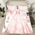 thumbnail image 2 of Manfei Chic Princess Dress Twin Bed Sets,Romantic Valentine'S Day Fitted Sheets,Chic Diamond Perfume Flat Sheet For Girls,Super Cozy Room Decor,3-Piece, 2 of 7