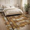 thumbnail image 3 of ODIKA 8'x10' Washable Area Rug Non-Slip Chair-Friendly Mat Spotted Mosaic Tonal Patchwork Blocks Brindle Bold Cow Print Refined Structured for Dining Room, Large Office, Lounge, 3 of 7