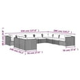thumbnail image 3 of vidaXL 10 Piece Garden Lounge Set with Cushions Black Poly Rattan, 3 of 4