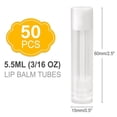 thumbnail image 3 of Tubos de bálsamo labial LotFancy, 50 unidades, 5.5 ml, transparentes, con bandeja de llenado, 3 of 9