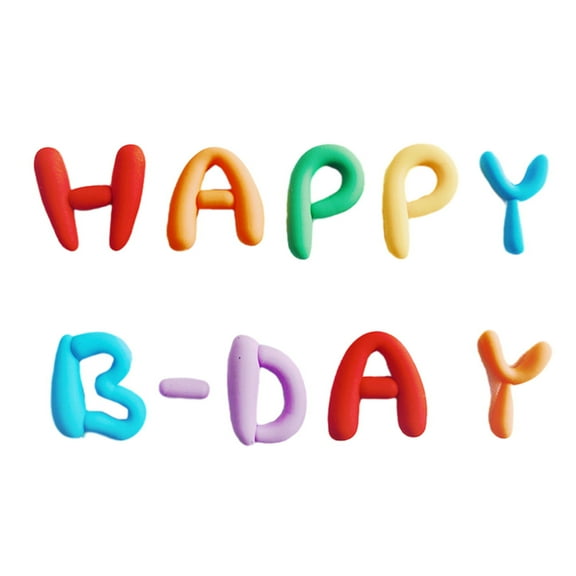 comerut 10Pcs/Set Colorful Birthday Happy Letter Decor Soft Rubber Cake Decoration Candy Color Cake Topper Children Party Supplies