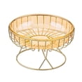 thumbnail image 1 of Cesta de alambre de metal para frutas, frutero de gran capacidad, recipiente para servir aperitivos y verduras. Amarillo L, 1 of 6