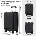Hanke 20 Inch Carry On Luggage with Wheels, Hard Shell Suitcases TSA