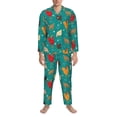 thumbnail image 3 of Naloa Hens And Rooster Men’s Pajamas Set - Long Sleeve Button Down Sleep Shirt and Pajama Bottoms Sleepwear Set-XX-Large, 3 of 7