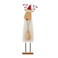 thumbnail image 2 of Dserfhy Christmas Tabletop Decoration Plush Wool Felt Reindeer Santa Tree Figurine with Wooden Base for Winter Tiered Tray Mantel Decor, 2 of 8