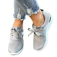thumbnail image 3 of Women's Breathable Knit Mesh Running Sneakers Fashion On Platform Casual Sports Shoes For Walking Jogging Gym Workout, 3 of 9
