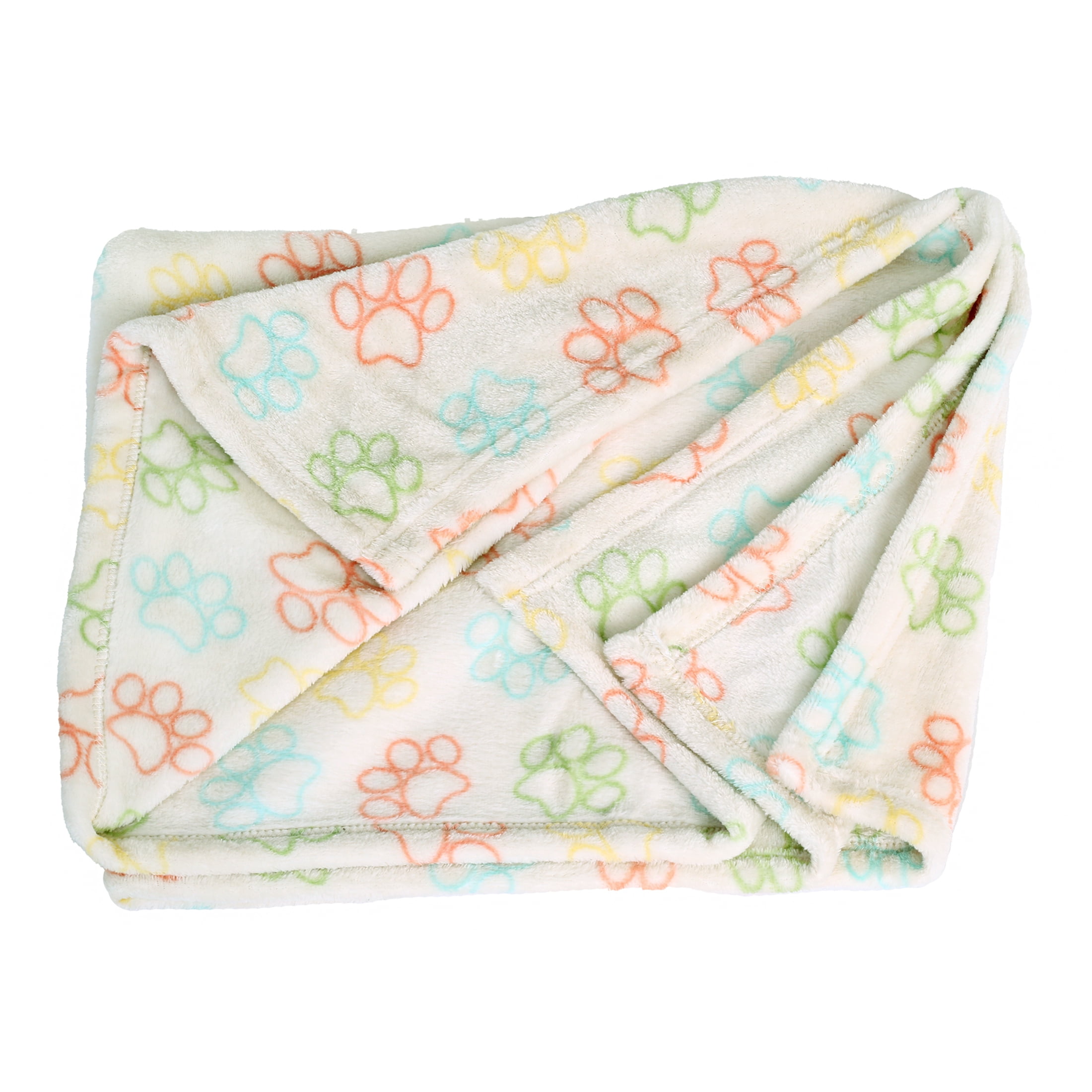 (2 pack) Vibrant Life Pet Throw, Multicolor Paws, 36" x 27"