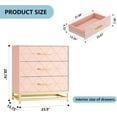 thumbnail image 3 of Twister.CK Wooden Dresser for Bedroom, Dressers & Chest of Drawers with 3 Drawer, Wood nightstand for Storage and Organization, Pink, 3 of 9