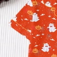 thumbnail image 6 of Likimi Kids Toddler Girls Halloween Pajamas Set Short Sleeve Hallowmas Ghost Print Lapel Button Down Pjs Tops With Shorts For Party Fashionable Homewear, 6 of 9