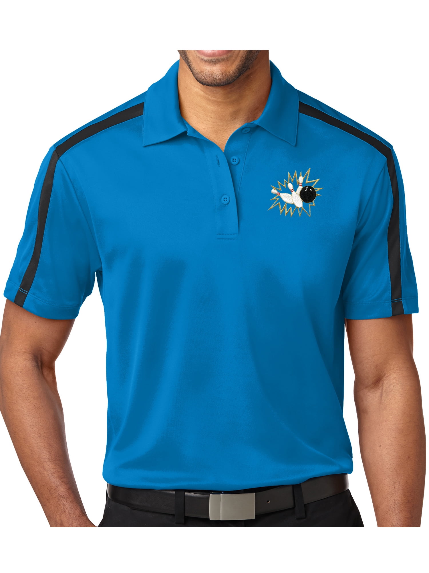 Buy Cool Shirts - Mens Bowling Pins Crashing Premium Polo Shirt ...