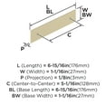 thumbnail image 6 of Amerock Maymont 5-1/16 inch (128mm) Center-to-Center Rectangle Golden Champagne Cabinet Pull Backplate, 6 of 7
