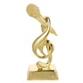 thumbnail image 3 of Trophée Microphone Récompense Fête Trophées Musique Karaoké Micro Récompenses Chant Or Doré Statue Musicale Note Goutte Discours, 3 of 7