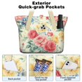 thumbnail image 2 of Tote Bag for Women - Pioneer Flower Shoulder Bag - Large Utility Work Duffle Bag with Zipper Handbag for Travel, Work, Sprots, 2 of 5
