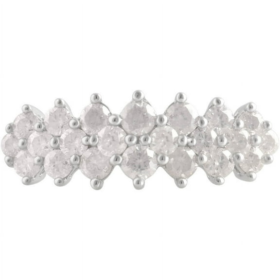 1.0 Carat T.W. Diamond Sterling Silver Cluster Pyramid Anniversary Ring