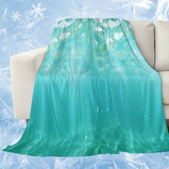 Teal Coastal Cooling Blanket, Lightweight Breathable Summer Throw Blanket with Double Sided Cold Effect,Summer Beach Ocean Seawater Nautical Picnic Beach Blankets Bed Sheet for Hot Sleepers 30"x40"