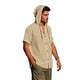 thumbnail image 5 of Blusa de manga corta con capucha para hombre, informal, de color liso, con botones y bolsillo, de poliéster, 5 of 9