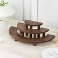 thumbnail image 6 of BalsaCircle 3 Brown 3 Tier Wooden Cupcake Stands Semicircle Dessert Pedestals Party Events Decorations, 6 of 8