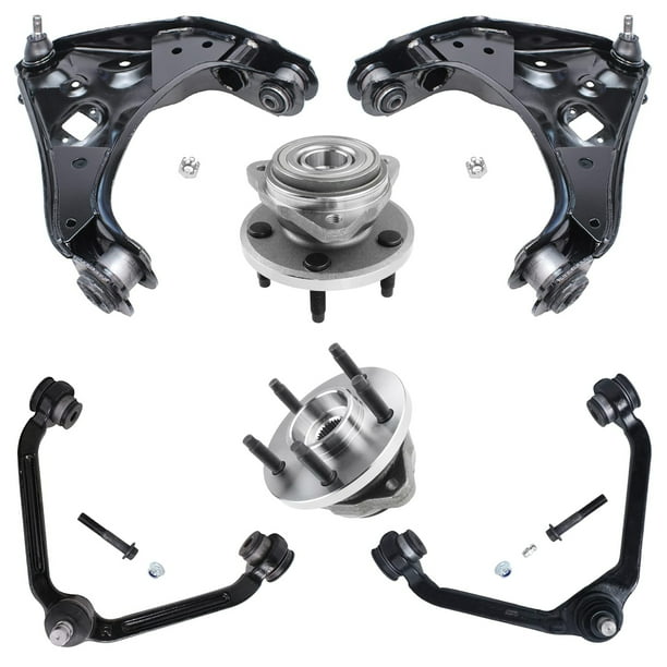 Detroit Axle 6PC Front Wheel Bearing & Hubs and Upper and Lower