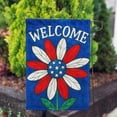 thumbnail image 2 of America Forever Patriotic Daisy Welcome Garden Flag, 12.5 x 18 inch Double Sided, Red White Blue Flower, 4th of July Welcome, Stained Glass Style Daisy, 2 of 4
