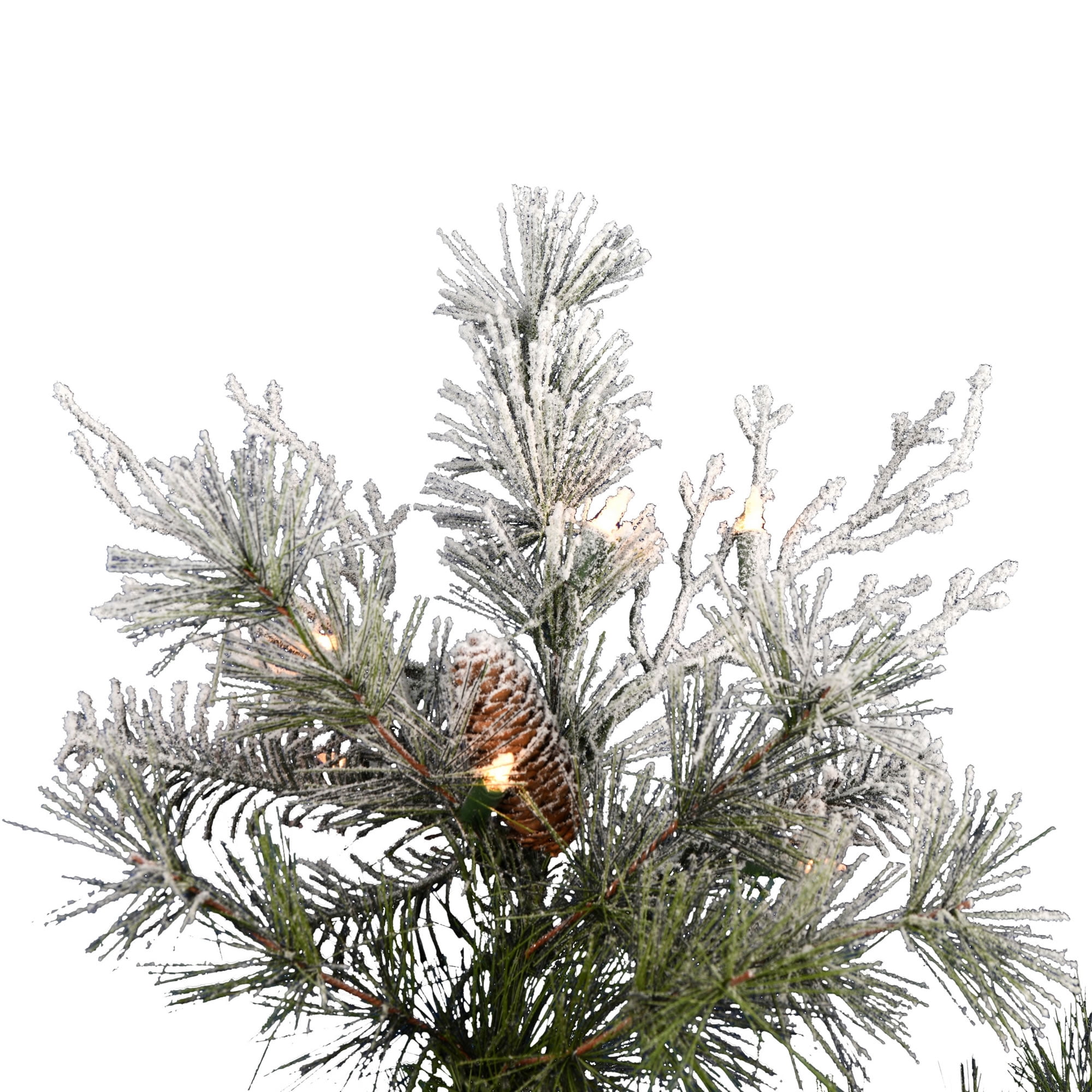 Vickerman 9' x 74" Flocked Cheshire Instant Connect Artificial Christmas Tree, Clear Dura-Lit® Mini Lights
