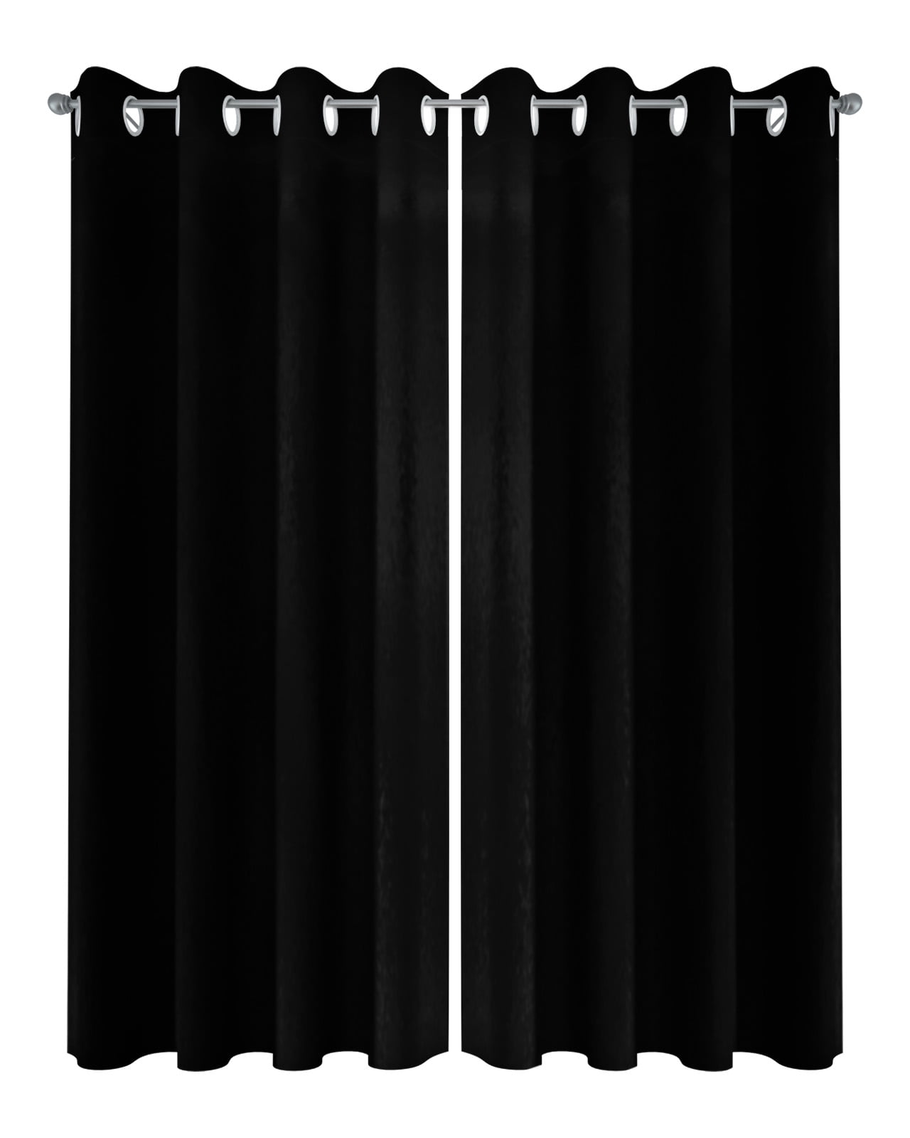nqOlkjepod Outdoor Curtains for Patio Waterproof, Black Outdoor Privacy Panels Grommet, Pure Black Blackout Outside Curtains for Porch/Cabana/Pergola/Gazebo 54"x95", 2 Panels