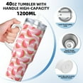 thumbnail image 3 of Sikiie Cute Watermelon Insulated Stainless Water Bottle Lid Travel Mug Cup Insulated Tumblers Cup 40oz Ice Bully With Handle, 3 of 8