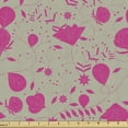 thumbnail image 1 of Botanical Upholstery Fabric by the Yard, Floral Theme Monochrome Pinkish Different Kind Flowers and Leaves, Decorative Fabric for DIY and Home Accents, Pale Almond Green Magenta by Ambesonne, 1 of 5