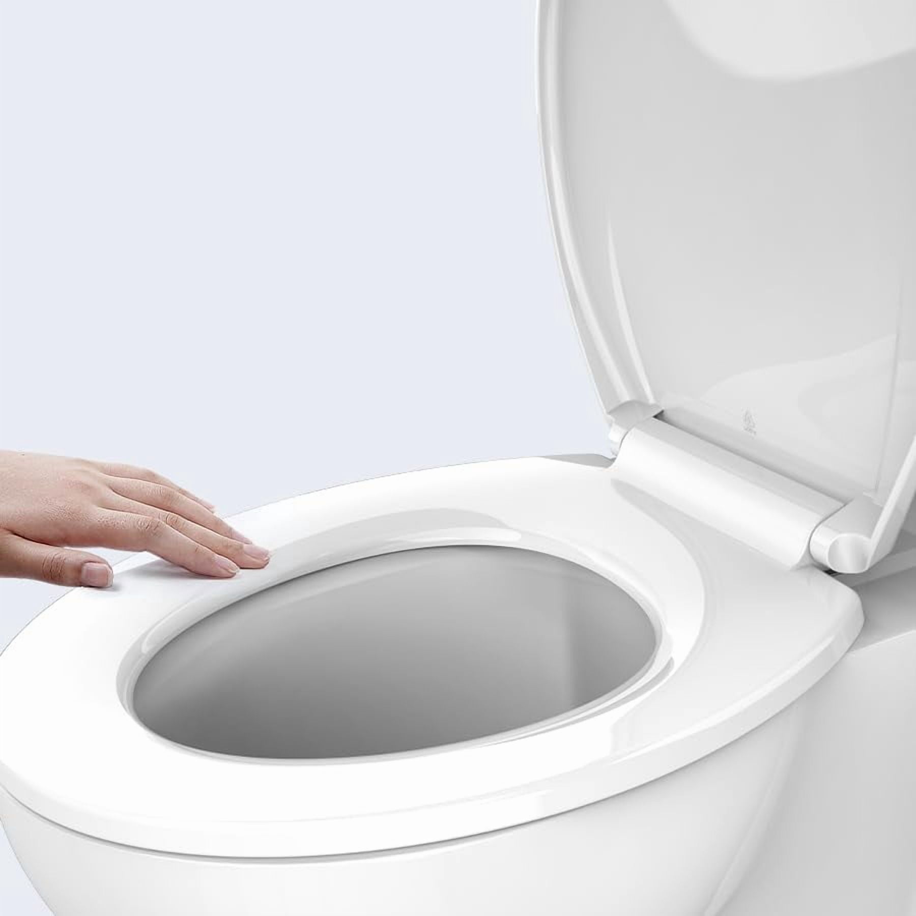 Durable Commercial Toilet Seat – 17" Round White, Soft Close PP Plastic, Quick-Release Hinges, Grip-Tight Bumpers, Easy Install & Clean, mark Resistant – Standard Bathroom Fit, White