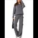 thumbnail image 3 of Conjunto de Dos Piezas de Pijama y Pantalón de Felpa de Larga para Mujer. Incluye: Suéter, Pantalón y Traje Informal. Gris XL, 3 of 10