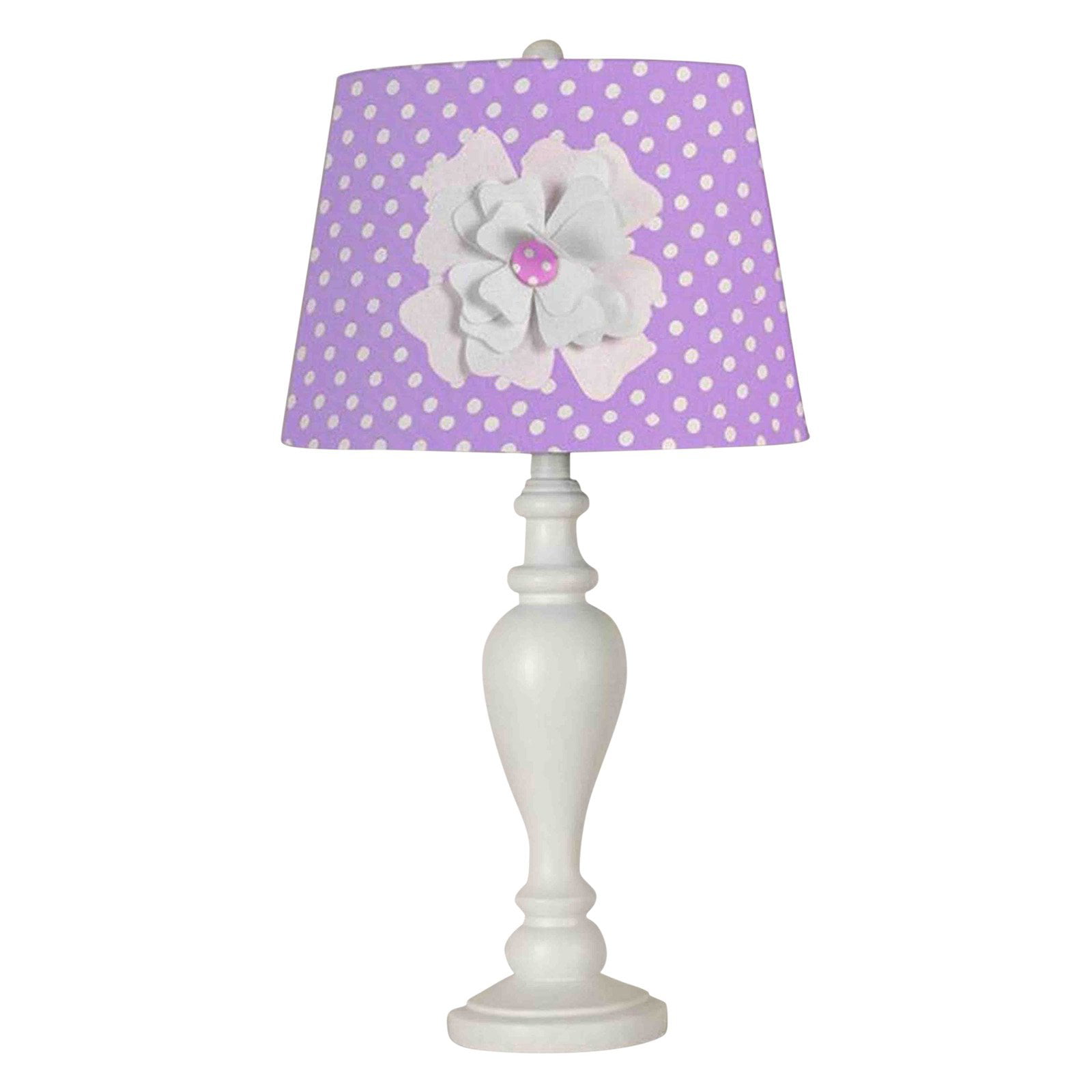 24.5" Purple Shade with Flower Desk Lamp/Shade.Home, Office, Dorm, Kids