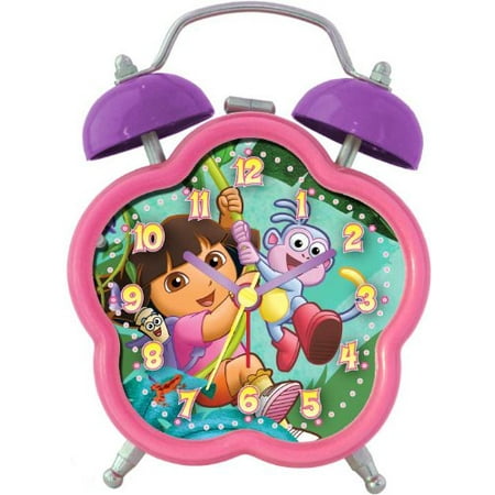 Nickelodeon Dora the Explorer Themed Analog Quartz Pink/Purple Alarm Clock DEC196
