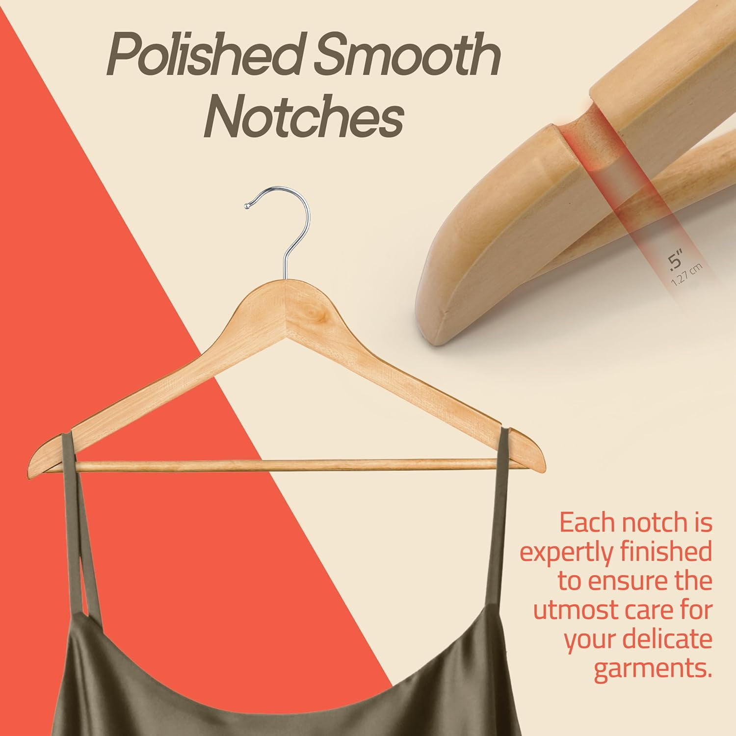 Natural Wooden Hangers 20 Pack – Heavy-Duty with 360° Swivel Hook, Non-Slip, Pants Bar & Shoulder Grooves - Wooden Hangers for Suits, Jackets, Dresses & Camisoles, Space-Saving and Smooth Finish