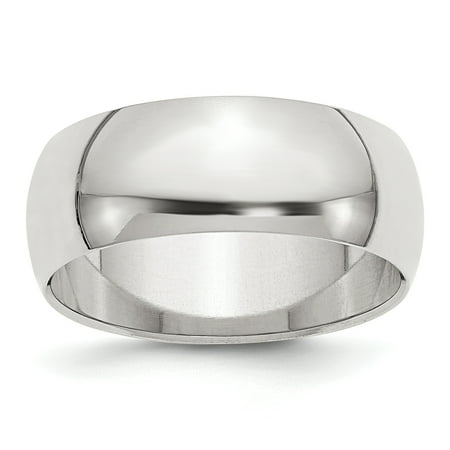 Rounded 8mm Band 925 Sterling Silver 8mm Half Round Wedding Ring Band Size 10.50 Classic Domed Gifts For Women For Her ()