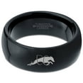 thumbnail image 2 of Tungsten Dog Hurdling Jumping Through Obstacles Band Ring 8mm Men Women Comfort Fit Black Dome Polished, 2 of 4
