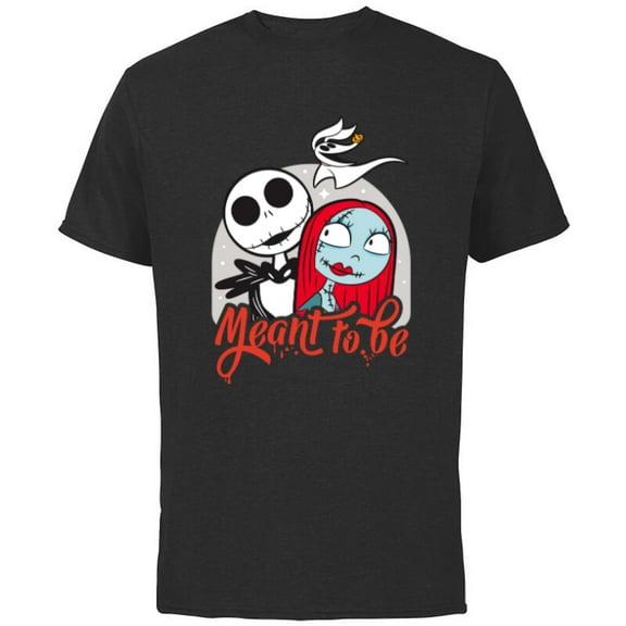 Disney The Nightmare Before Christmas Jack & Sally - Short Sleeve Cotton T-Shirt for Adults -Customized-Black