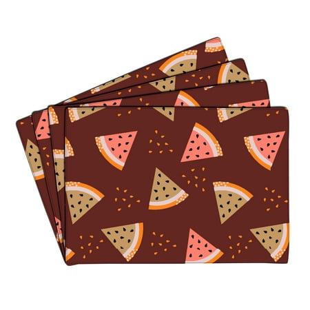 

eloria Watermelon Printed Table Heat Resistant Placemats Dining Table Mats Cotton Canvas Set of 4 16 x18 Inch