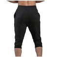 thumbnail image 6 of Mens Jogger Capri Pants Active Fit Workout Athletic Gym Capris Elastic Waist Joggers with Pockets, 6 of 7