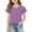 Light Purple, variant on Grblisyd Girls' V-Neck Ruffle Top Casual Cute T Shirts Loose Fit Short Sleeve Tee Tops Beach Vacation Solid Tops Blouses Khaki 6-7Y