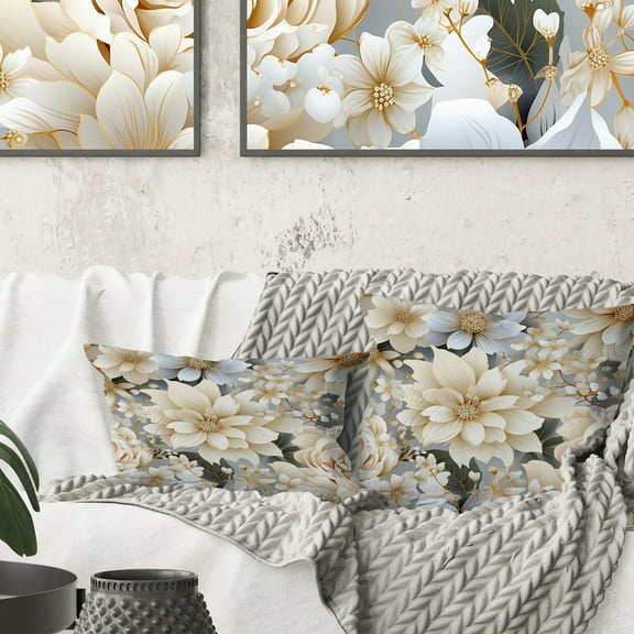 Designart "Chrysanthemum Mandala Serenity III" Floral Printed Throw Pillow